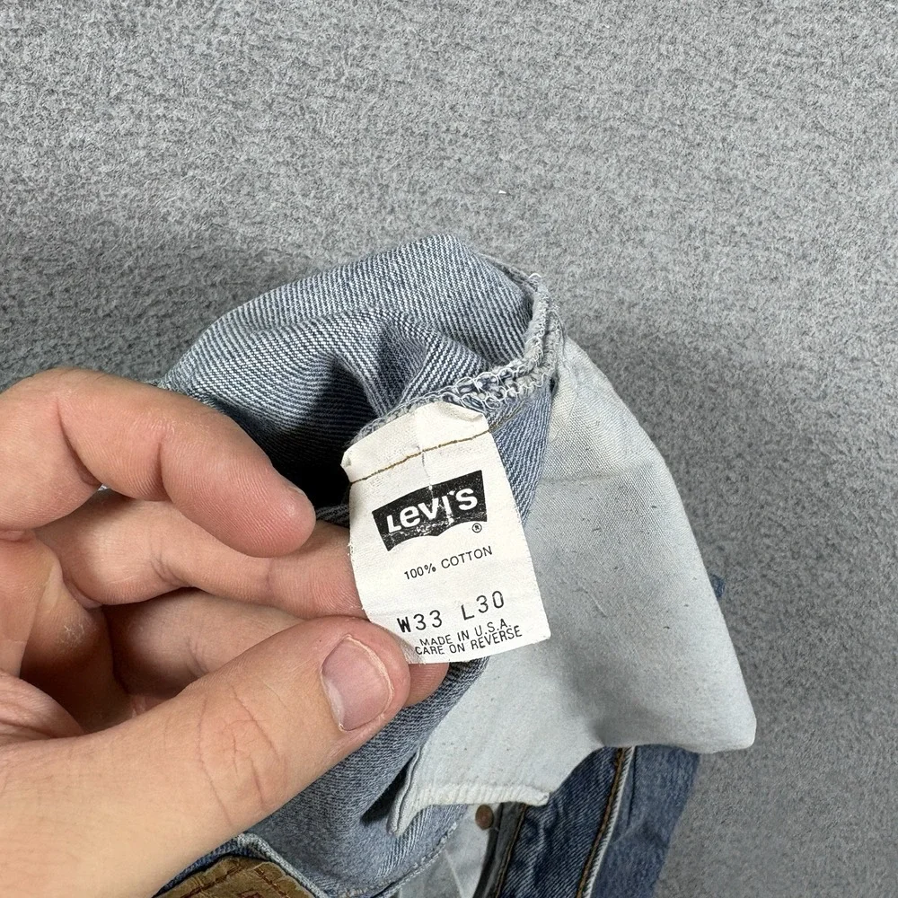 Vintage Levis 501 Button Fly Blue Denim Jeans Made In USA 32x30 Medium Wash 1991